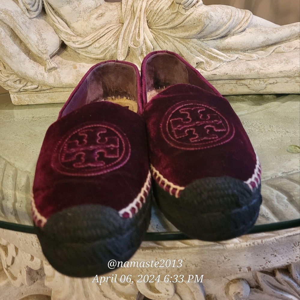 Tory Vurch Velvet Logo Espidrilles Platform Designer Summer Beach Shoes   #751 - Picture 5 of 15